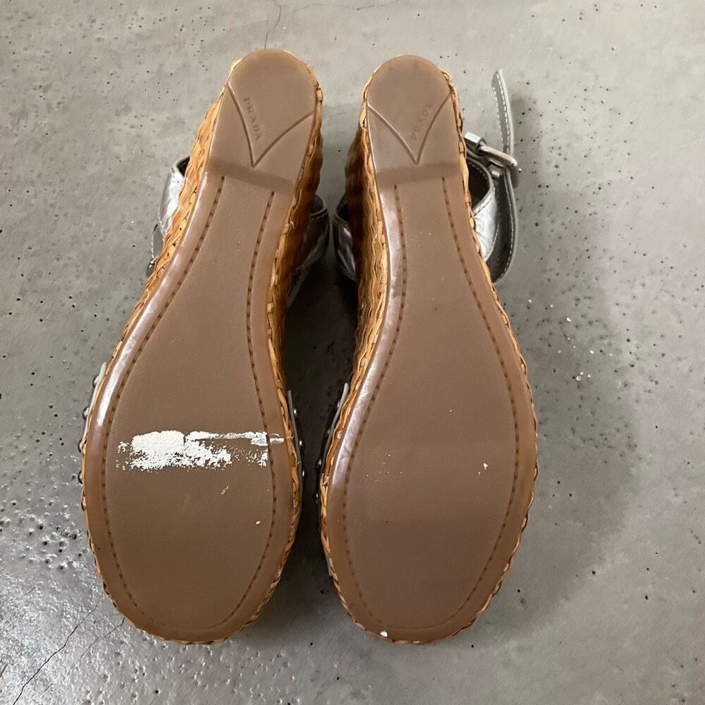 Prada Woven Metallic Wedges - Picture 10 of 11